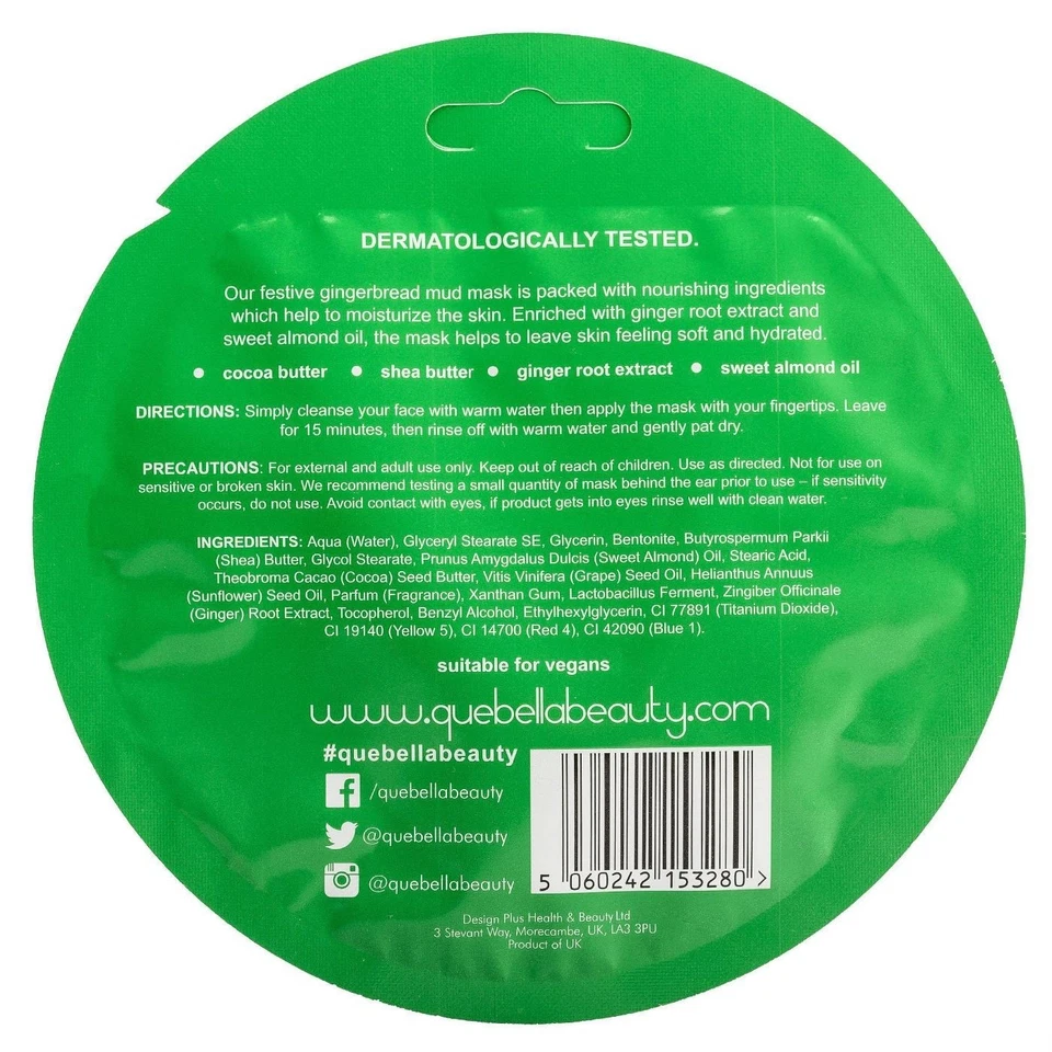 Lot of 3 Que Bella Gingerbread Mud Face Mask 0.35oz Normal/Combination/Dry Skin - Image 2 of 3