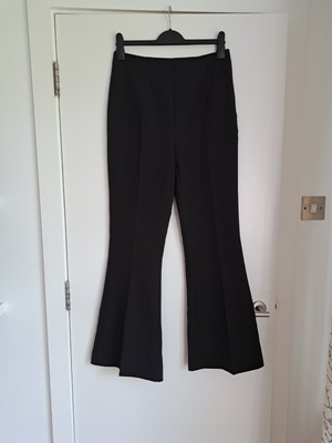 Vero Moda Flared Trousers UK10 W28 L32 Black Smart Flares BNWOT