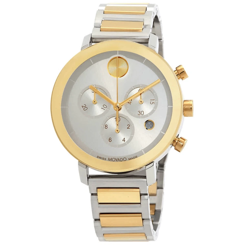 Movado Bold Evolution Chronograph Quartz Silver Dial Two-Tone Ladies Watch