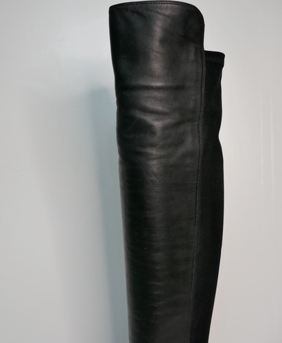 CLARKS CADDY BELLE BLACK LEATHER/STRETCH TEXTILE OVER THE KNEE BOOTS UK 4.5 STD - Picture 7 of 15