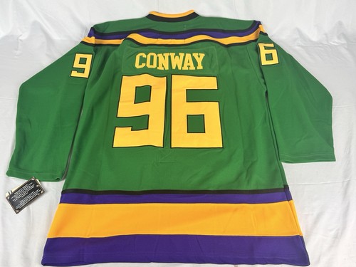 Charlie Conway Mighty Ducks #96 Classic Ice Hockey Jersey Green Size XL BNWT - Picture 10 of 11