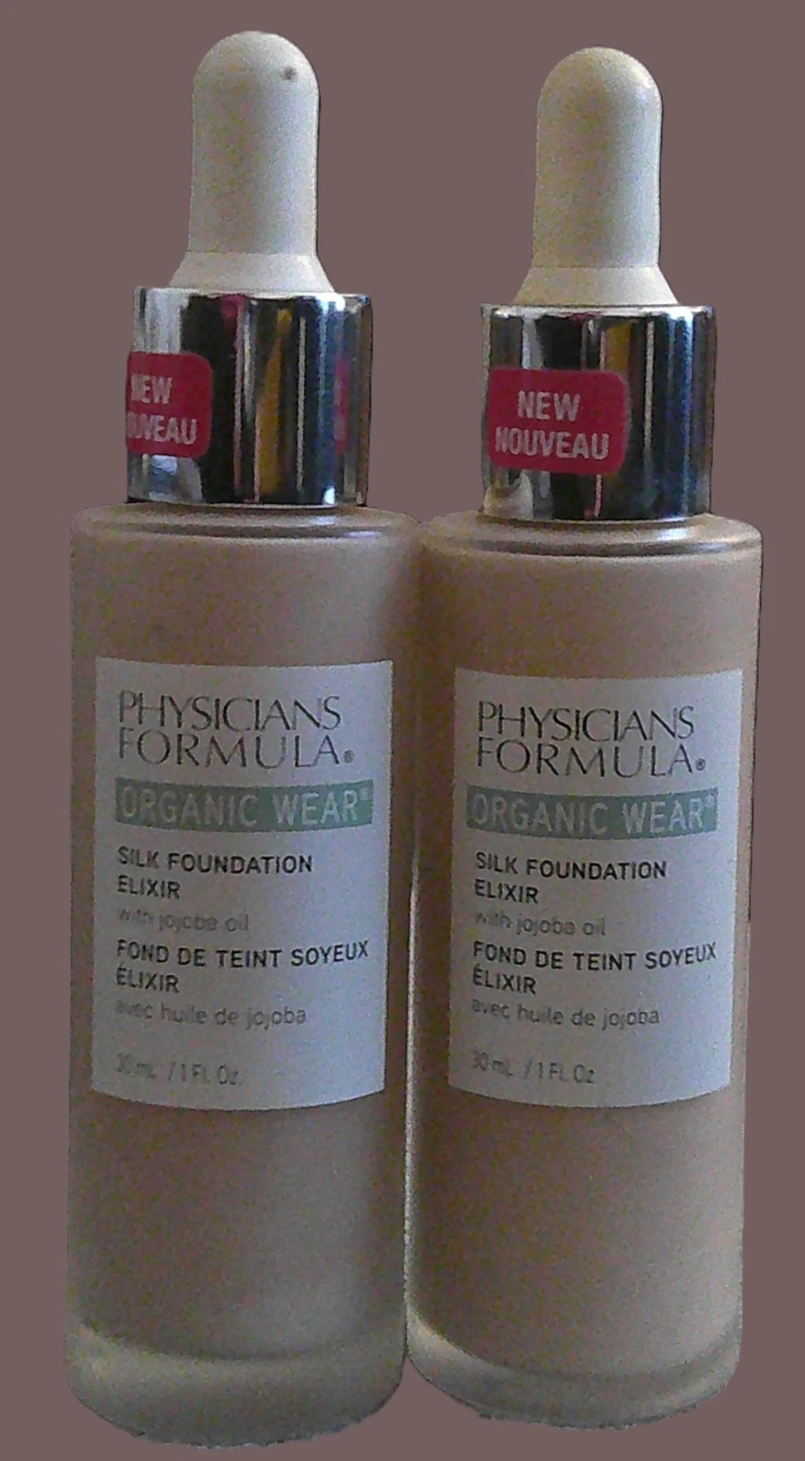 Physicians Formula Organic Wear Silk Foundation Elixir-Fair-to-Light 02 Lot of 2