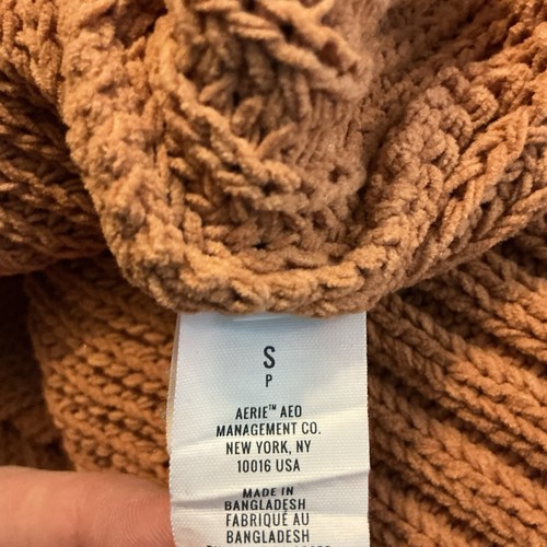 Aerie Ribbed Mock Neck Sweater Size S Oversized Chunky CozyCore Rust Color - Picture 4 of 4