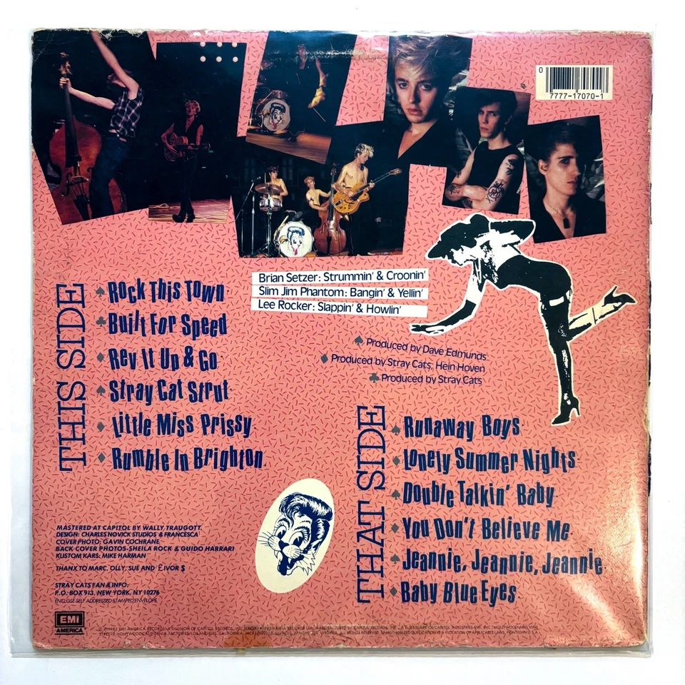 Stray Cats – Built For Speed LP Vinyl Record OG Brian Setzer Rockabilly 1982 VG - Image 2 of 4
