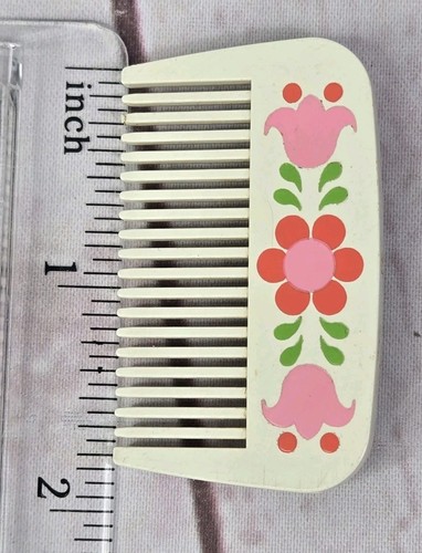 AVON Vintage 1973 COMB Hair Clip Barrette White Flowers Tulips Plastic - Picture 6 of 7
