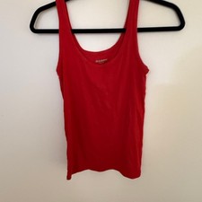 Old Navy Red Ribbed Scoop Neck Tank Top