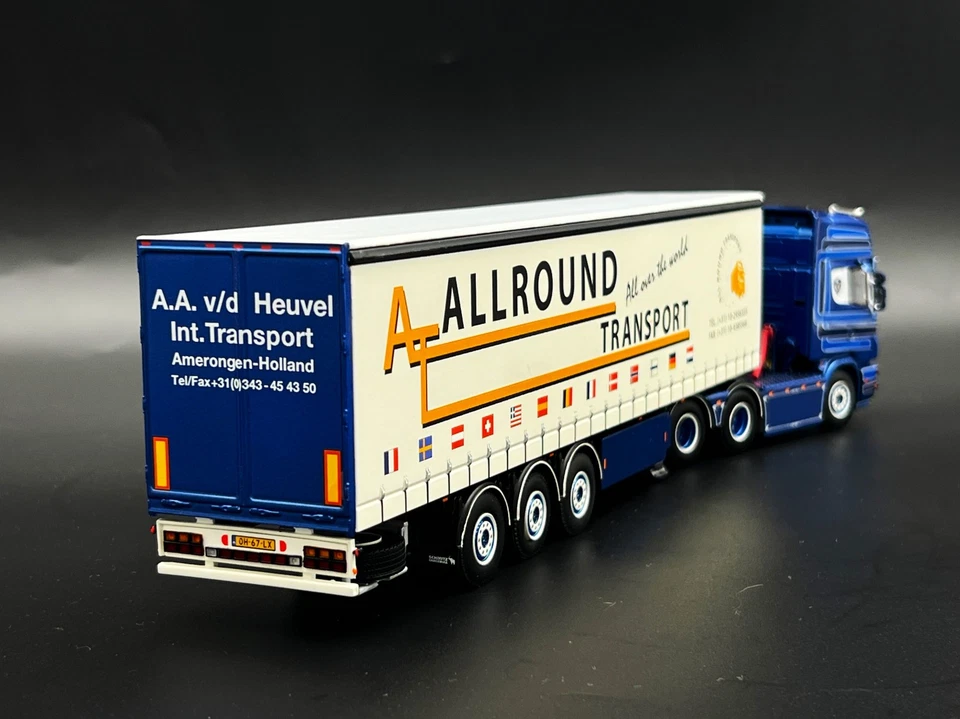 Scania 164 верхняя линия шторки трейлер "A.A. vd Heuvel" WSI модели грузовиков 1:50 - Изображение 3 из 4