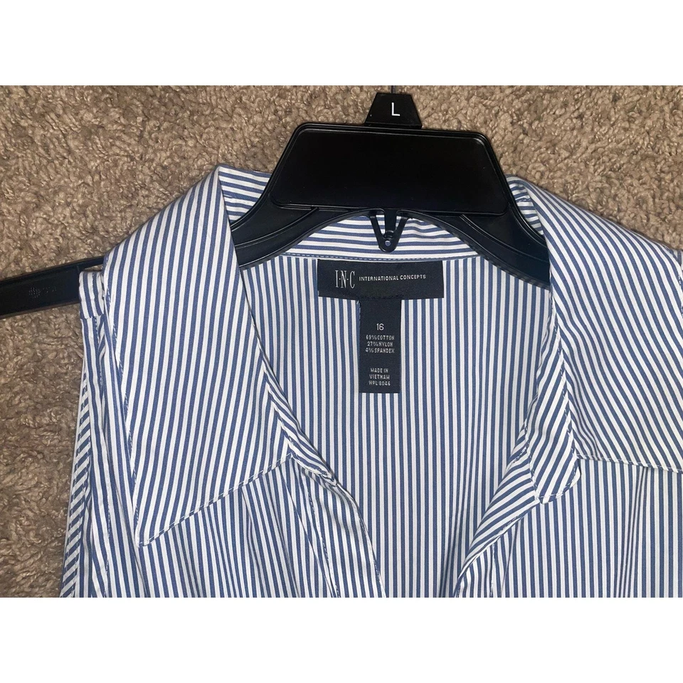 Vestido a rayas calce y acampanado International Concepts - Talla 16 Foto 4 de 4