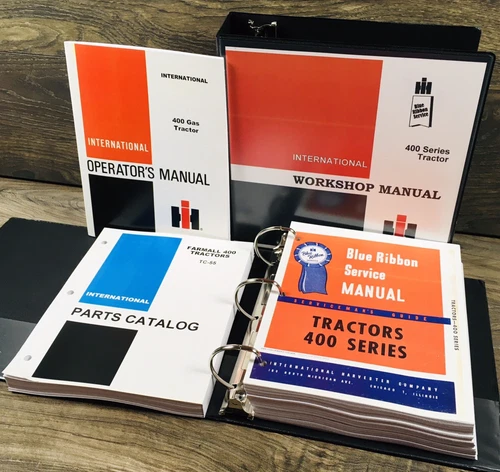 Farmall 400 Gas Tractor Service Manual Parts Catalog Operators Repair Shop Set