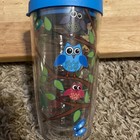Owls Tervis Tumbler 16oz Butterflies Leaves Insulated Travel Mug Cup w/Blue Lid