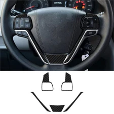5Pcs Carbon Fiber Interior Steering Wheel Cover Trim For Toyota Sienna 2015-2020