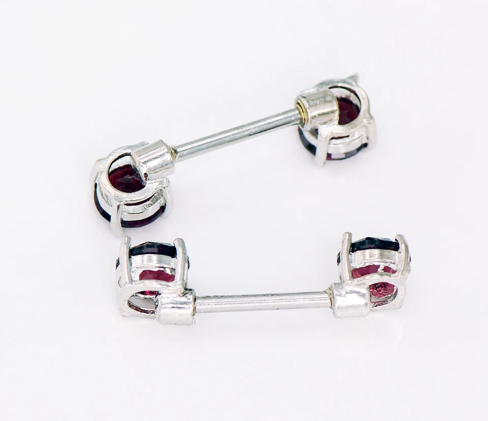 Par de puntas 14g 9/16" 7mm redondeadas púrpura circonita cúbica anillos para pezones barras  Foto 2 de 2