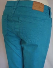 NEW True Religion HALLE Mid Rise Super SKINNY CROP Jean Women SZ 31 in TURQUOISE