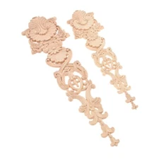 1pc Vertical Wood Applique 2 Size Unpainted Onlays Trims for Hotel Classic Style