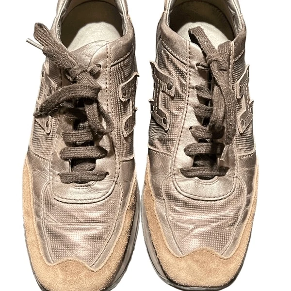 Hogan Brown Suede Metallic Sneakers Size 37.5 Made in Italy - Image 4 of 4