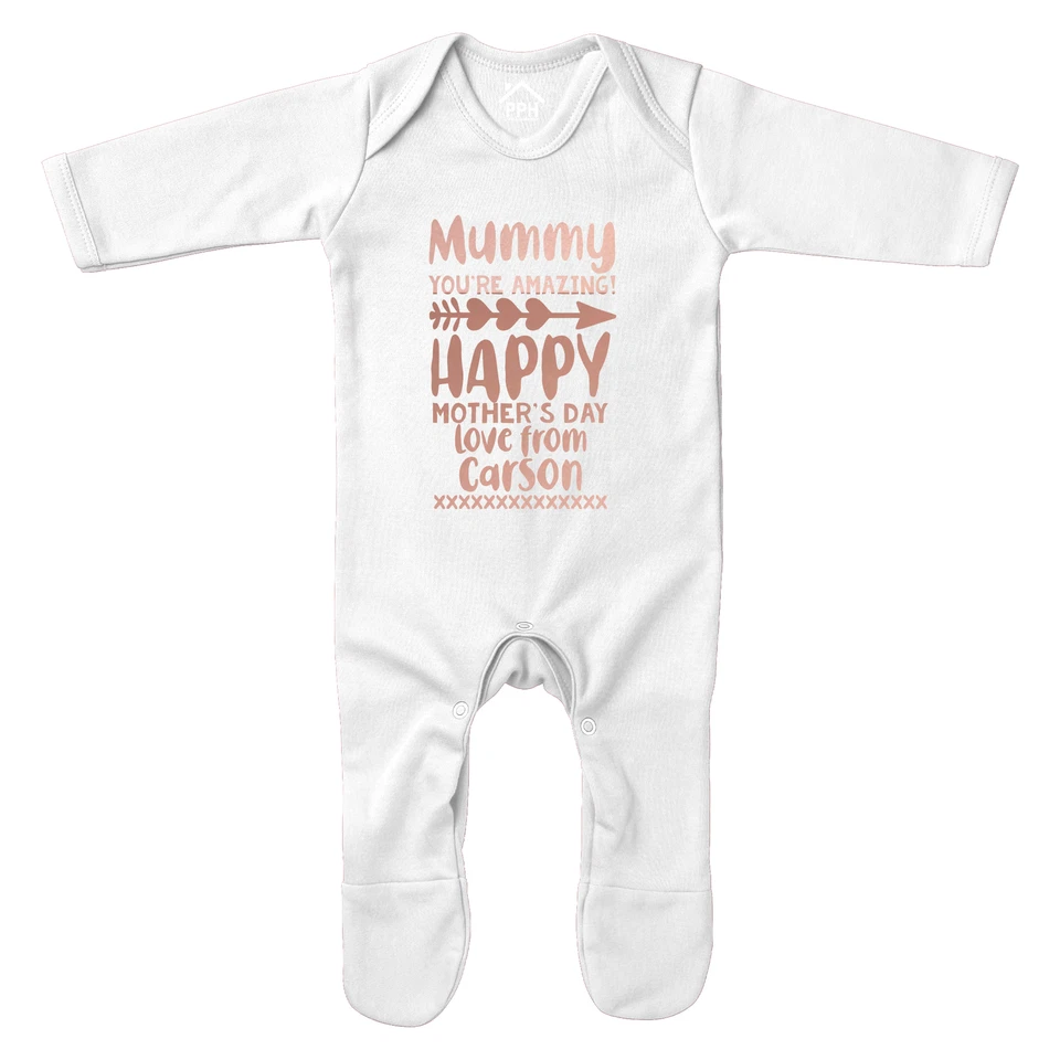 THE CLOTHING SHED Baby Mama Du bist toll Strampler personalisiert Muttertagsgeschenke für Mama