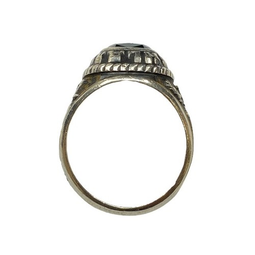 JOSTENS college antique RingVintage Colored Stones K10 Gold US#4.75~5 P0033221 - Bild 9 von 9