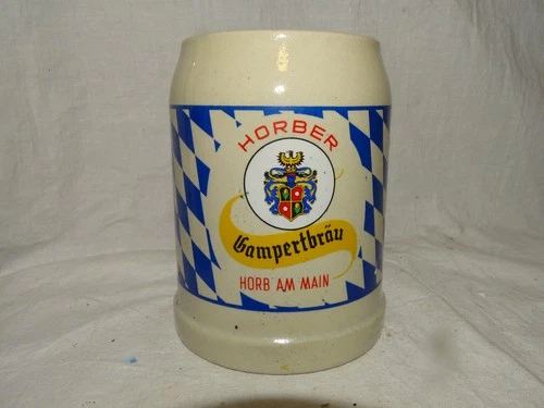 Old silk glass jug - 0.5 L - BHORBER - GAMPERTBRÄU - HORB AM MAIN