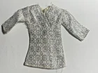 Vtg 60's Barbie clone Silver Metallic Mini Dress Hong Kong