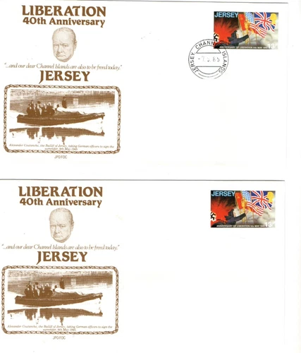 1985 JERSEY - LIBERATION 40th ANNIVERSARY FDC'S X3 FROM COLLECTION N40