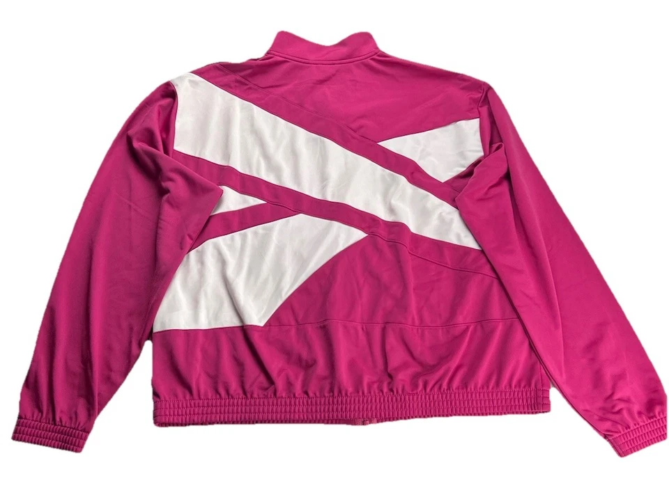 Reebok Identity Women's 1X Full Zip Jacket Tricot Track Jacket Pink Speedwick - Image 2 of 4