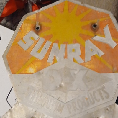 #ad Sunray D X Petroleum Products Gas amp; Oil Advertising Sign Orange Yellow White $97.50