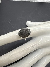    Black Rutilated Quartz Oval Ring Size 5 3 