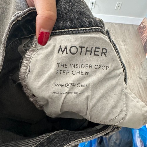 Mother The Insider Crop Step Chew Jeans 24 Scene Of The Crime Distressed - Picture 8 of 8