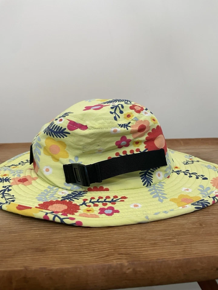 Patagonia Bebé Niño Sol Cubo Sombrero Floral Amarillo Ala Ancha OSFA Sin Correa Foto 2 de 4