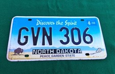 Targa auto vintage americana Stato del North Dakota del 2003 usata