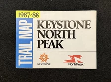 KEYSTONE, NORTH PEAK 1987-88 Ski Brochure Trail Map COLORADO Souvenir 2 in 1