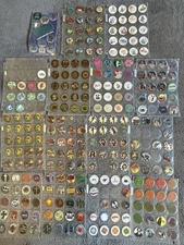 Vintage 90s Pog Lot (165) Assorted Caps + Sleeves – Retro Collectible Game