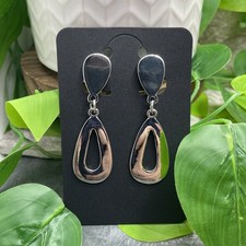 2.25  Silver-tone Earring Set Clip-On Non-Pierced Boho Retro Dangle New B1386