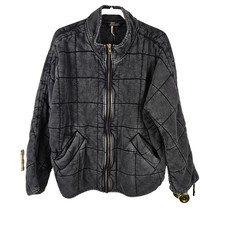 Free People Dolman Quilted Knit Oversized Jacket Slouch Size M Cozy OB1370617