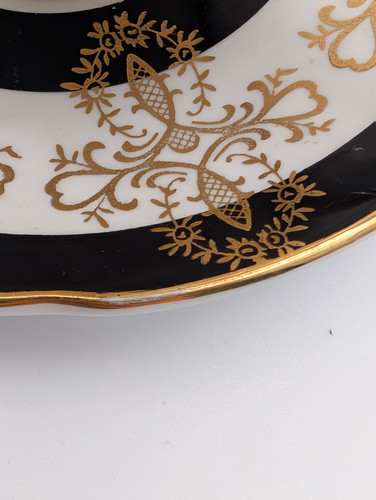 Royal Grafton Black And Gold Tea cup And Saucer With Floral Pattern - Picture 5 of 19