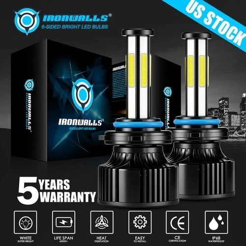 6-Sides 9006 LED Headlight Super Bright Bulbs Kit White 6500K 2800000LM Low Beam
