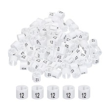 100 PCS Clothes Hanger Marker Colored Sizer Tags Number 12 White Coding