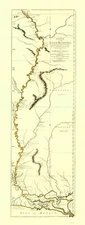 Nautical Map - Mississippi River Fort Chartres Mouth - Sayer 1775 - 23 x 60