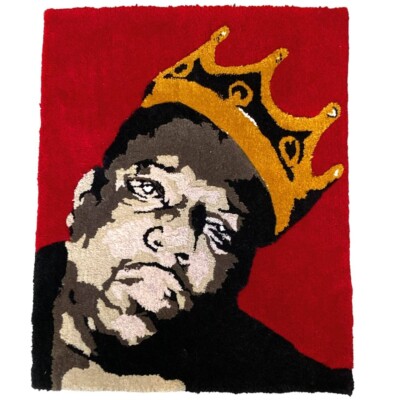 Alfombra Felpudo Tapiz Biggie Smalls hecha a mano