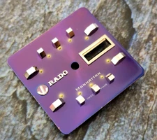 Nos Vintage Rado manhattan Dial Automatic TV Shape Purple color From 70s 11815