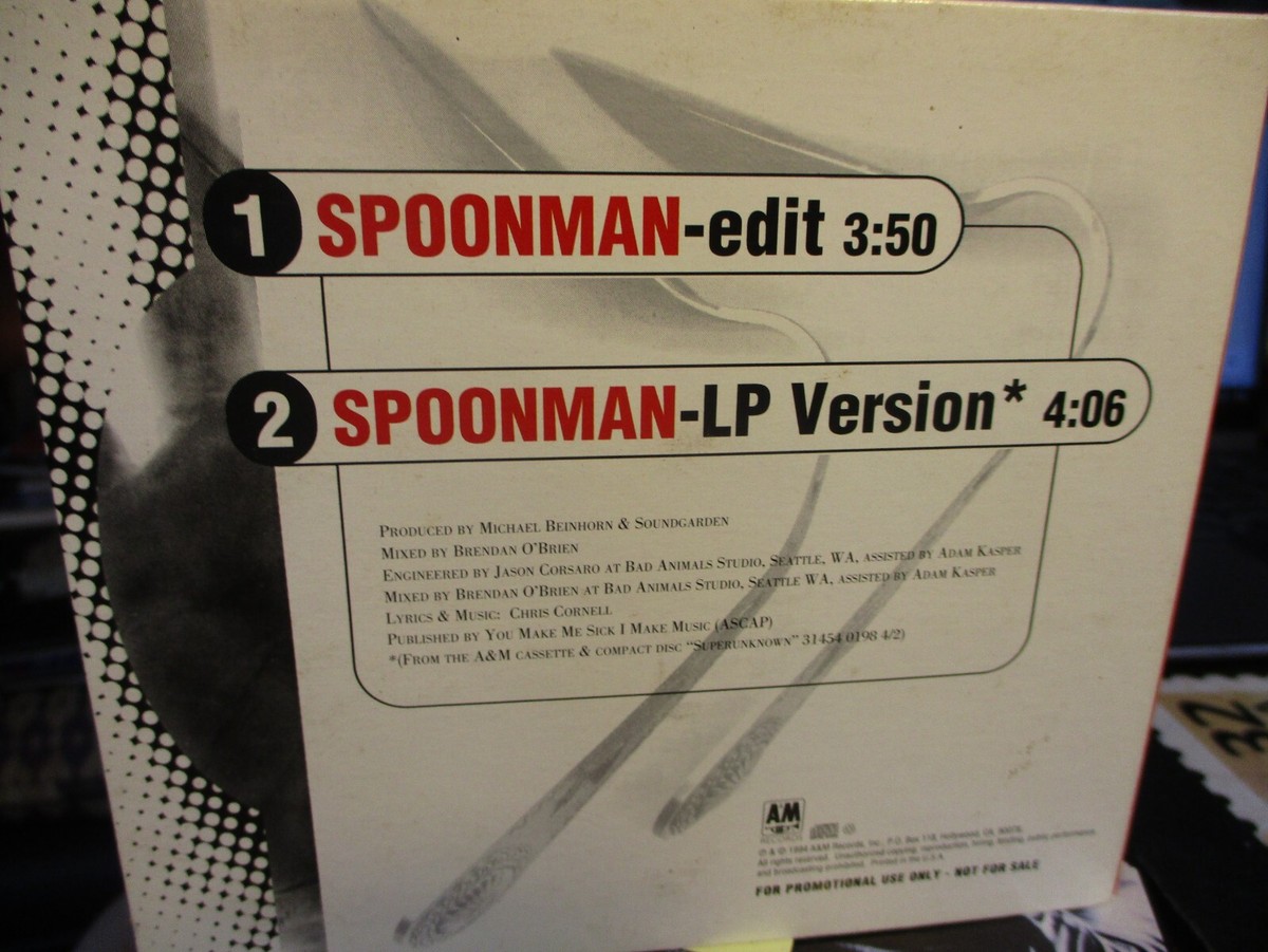 1994 SOUNDGARDEN Spoonman US 2 Mix Promo Digipack CD A&M 31458