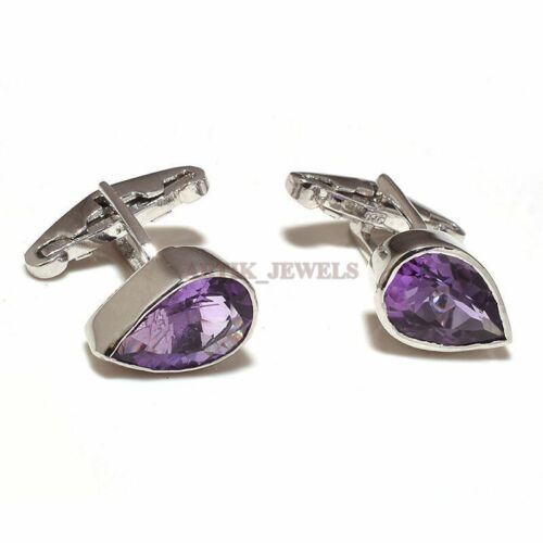 Gemelo De Piedra Natural De Amatista Con Plata Esterlina 925 #1778 - Imagen 3 de 3