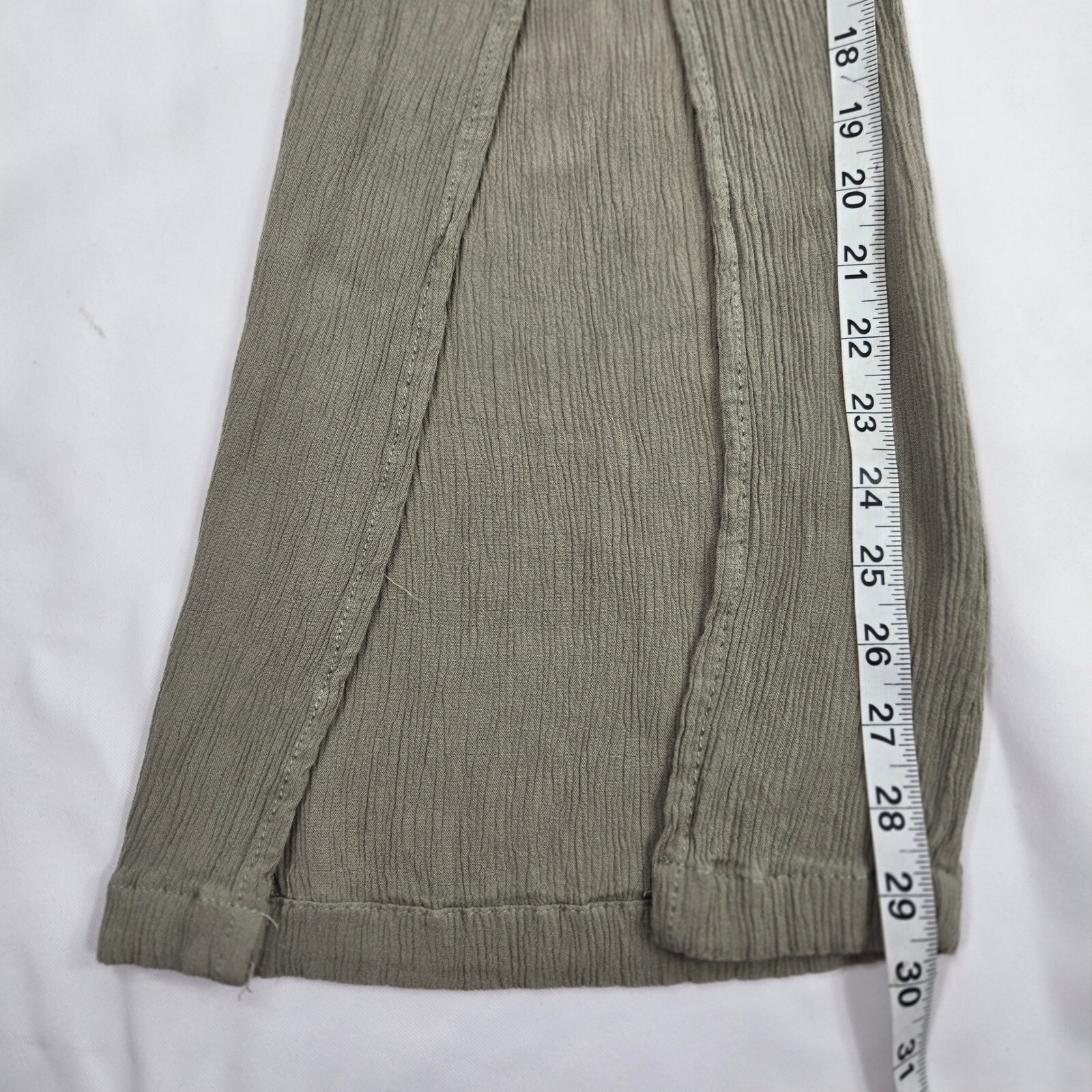 Rewash Gauze Pants Split Leg Wide Leg Flowy Comfy Casual Olive Green L Boho Chic