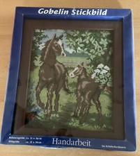 Gobelin Stick- Bild mit Echtholzrahmen, Komplettpackung  Stickmaterial, noch Ovp