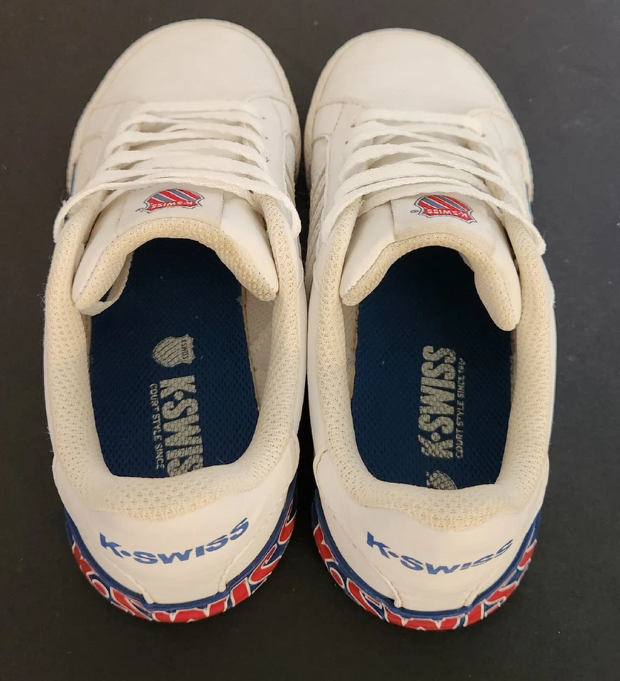 Zapato Deportivo Niños Blanco Kswiss Blanco Talla 2 Tenna Cómodo Con Cordones Foto 3 de 4