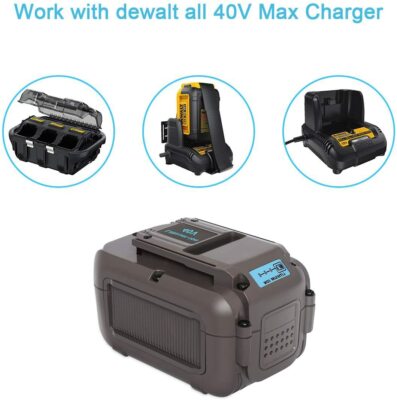 40V 5000mAh Replacement Battery For Dewalt DCB404/DCB406/DCB407/DCB114 – Lithium-Ion, Compatible With All 40V MAX Tools (LED Indicator)