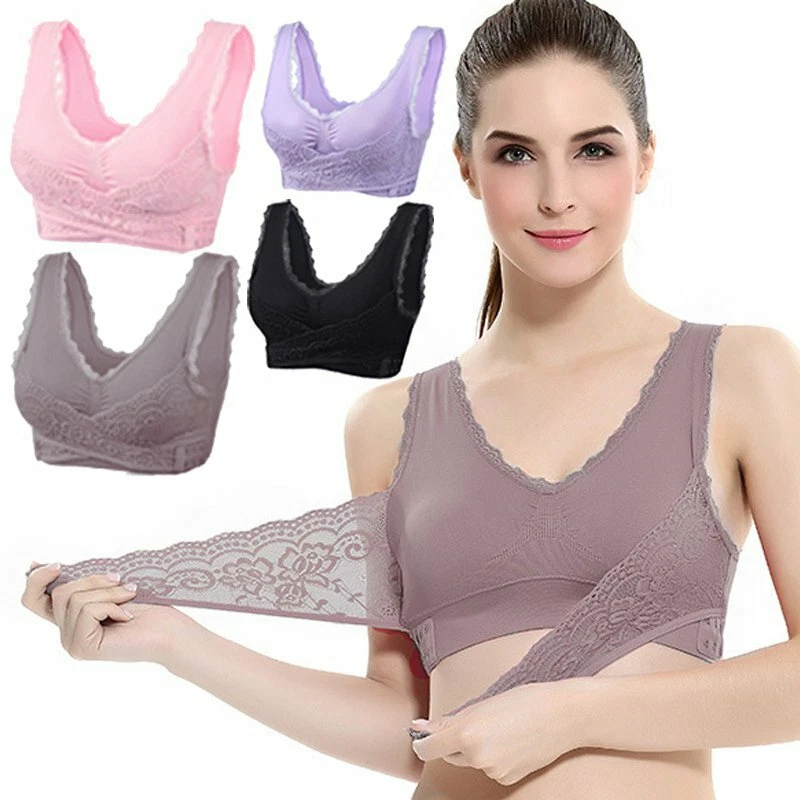 Women's 3 Pack Seamless Nursing Bras with Criss Cross Front