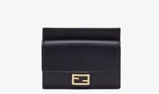 FENDI Men's Baguette Card Holder from Black Nappa Leather. Item 8M0423AAJDF0KUR