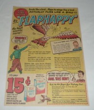 1949 Post Grape Nuts premium ad page ~ FLAPHAPPY flies like a bird