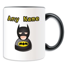 Personalised Gift Batman Mug Money Box Cup Icon Design Theme Name Cartoon Dark
